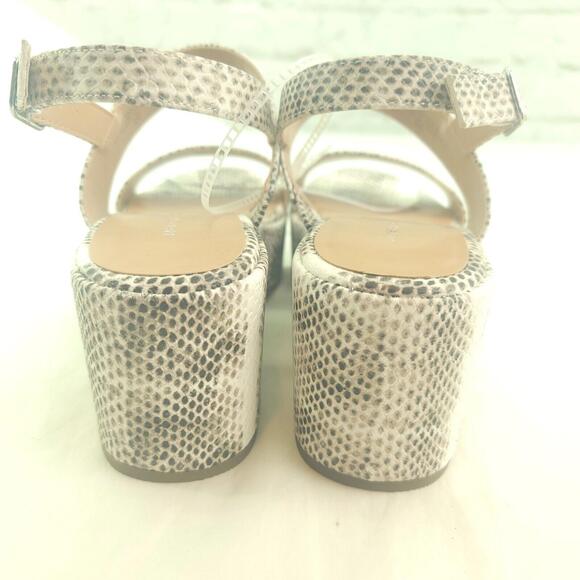 Marc Fisher White Reptile Print Platform Sandals Size 7 - Picture 5 of 13